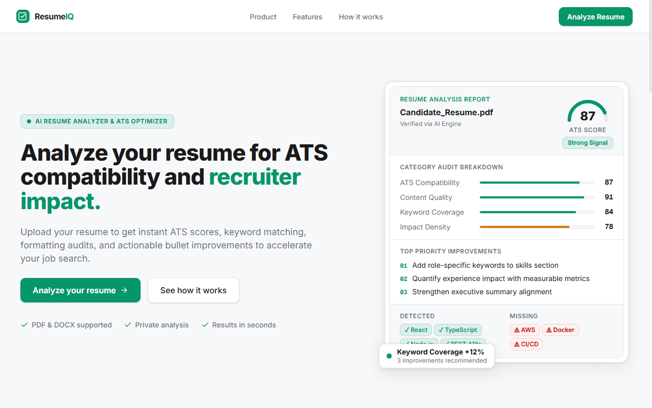 CV Analyzer project preview